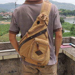 Large Canvas Sling Bag for Big Guys - Strap Detail
