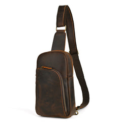 Brown Leather Sling Backpack for Men - iwalletsmen
