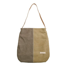 Womens Khaki Canvas Splicing Tote Bag Canvas Handbag Canvas Tote Shoulder Bag for Men Women