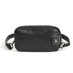 Black Leather Small Chest Bag Leather - iwalletsmen