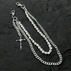 Pearl Wallet Chain with Cross - iChainWallets