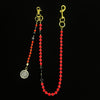 Red Lavastone Beaded Wallet Chain 