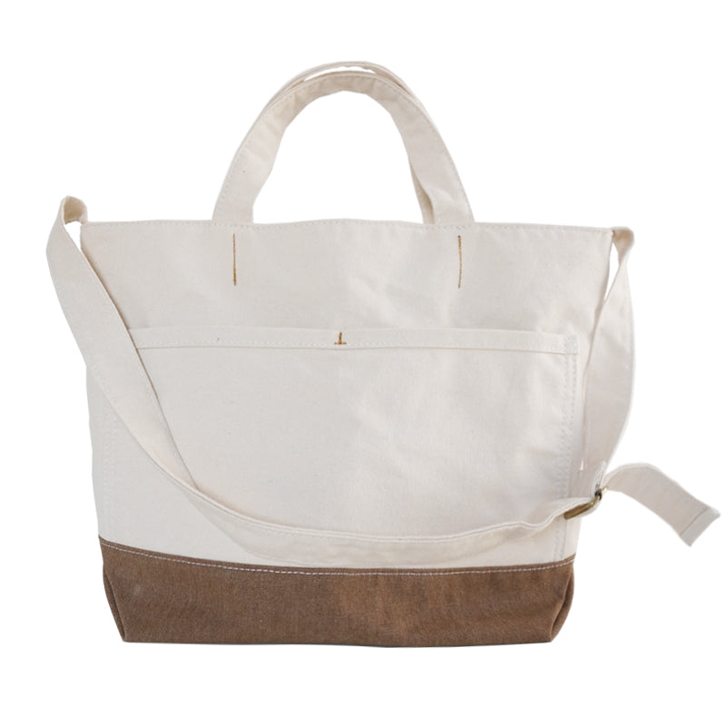 White&Khaki Canvas Handbag Womens Canvas Tote Bag