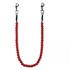 Wooden Beaded Wallet Chain Ball Wallet Chain Red Wallet Chain for Women - iChainWallets