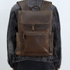 Dark Brown Leather 15 inch Laptop Backpack