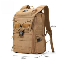 Khaki Tactical Canvas Large Backpack For Men