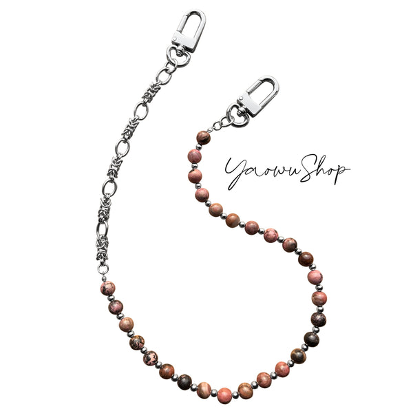 Turquoise Stone Beaded Wallet Chain Ball Wallet Chain Bead Wallet Chain