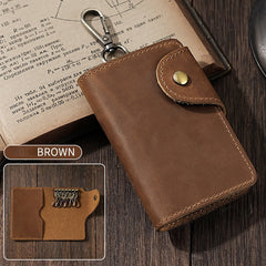 Leather Key Wallet with Belt Clip for Men Key Holder Wallet Leather Key Ring Wallet - iwalletsmen