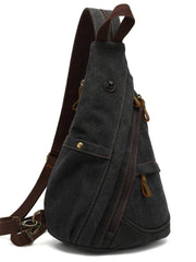 Canvas Large Sling Backpack - Side View