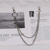 Silver Womens Double Layers Wallet Chain With Big Ring Jeans Chain Cute Pants Chain For Women