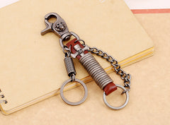 cool keychains for men​ Skull Keychain Cool Keychains for Guys Leather Keychain Snap Mens Leather Keychain