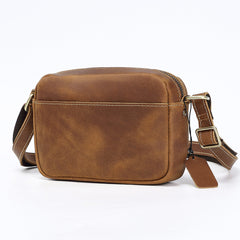 Brown Small Italian Leather Crossbody Bag - iwalletsmen