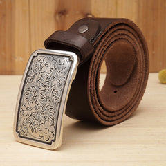 Handmade Black Leather Mens Belts Custom Cool Leather Men Belt for Men