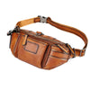 Brown Leather Sling Bag Waist Bag for Men 