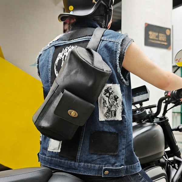 sling bag for big man crazy horse black color