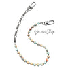 Blue Stone Beaded Wallet Chain Ball Wallet Chain Bead Wallet Chain