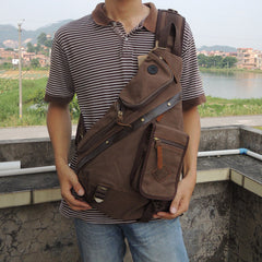 Canvas Large Sling Backpack - Material Close-up