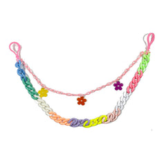 Cute Womens Black Plastics Jeans Chain Colorful Light Double Layers Panties Chains For Women