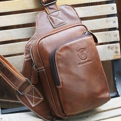 cross chest bag for men Crossbody Sling Backpack Leather Mens Chest Bag Leather Sling Bag Crossbody Chest Bag