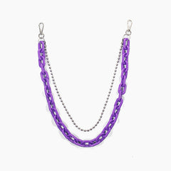 Cute Womens Purple Resin Jeans Chain Resin Light Wallet Chains Panties Chain For Men