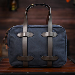 Mens Khaki Canvas Small iPad Handbag Khaki Canvas Mini Briefcase Handbag for Men