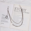 Silver Womens Double Layers Wallet Chain With D Charms Jeans Chain Cute Pants Chain For Women