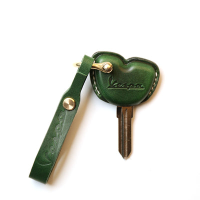 Green Leather Vespa Motorcycle Key Holder Handmade Leather Vespa Motorcycle Key Cover