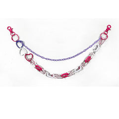 Cute Womens Strawberry Plastics Jeans Chain Colorful Light Double Layers Panties Chains For Women