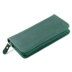 Green Leather Fountain Pen Case Luxury Leather Pen Case - iwalletsmen