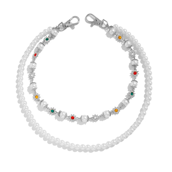 Womens Double Wallet Chain Gold Beaded Wallet Chain for Women - iChainWallets