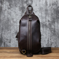 men's cross chest bag Brown Leather Sling Pack Cool Sling Bags for Men Cool Mens Sling Bags Crossbody Chest Bag