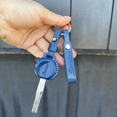 Blue Leather Sixties 300i Motorcycle Key Holder Handmade Leather Sixties 300i Bike Key Cover - iChainWallets