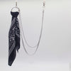White&Black Paisley Bandana Trousers Chain Pants Chain Biker Kerchief Headscarf Jeans Chains