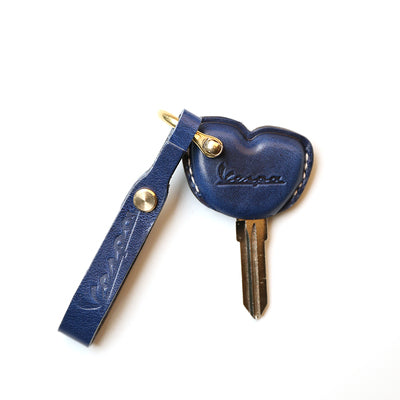 Navy Leather Vespa Motorcycle Key Holder Handmade Leather Vespa Motorcycle Key Cover