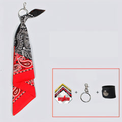 Red Paisley Bandana Pants Chain Kerchief Trousers Chain Biker Headscarf Jeans Chain Pants Chain