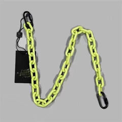 Cute Womens Fluorescent Yellow Resin Jeans Chain Resin Light Wallet Chains Panties Chain For Men