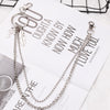 Silver Women Double Chains Wallet Chain With Cross Charm Mens Beads Jeans Chain Cute Pants Chain For Girl