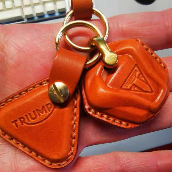 Cool Leather Triumph Bike Keychain T100/T120/Bobber Handmade Triumph Motorcycle Key Cover