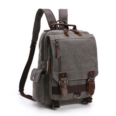 Black Sling Bag for Big Man –  Convertible Canvas Large Sling Backpack – Large Canvas Sling Bag for Big Guys
