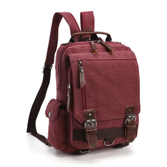 Khaki Sling Bag for Big Man –  Convertible Canvas Large Sling Backpack – Large Canvas Sling Bag for Big Guys