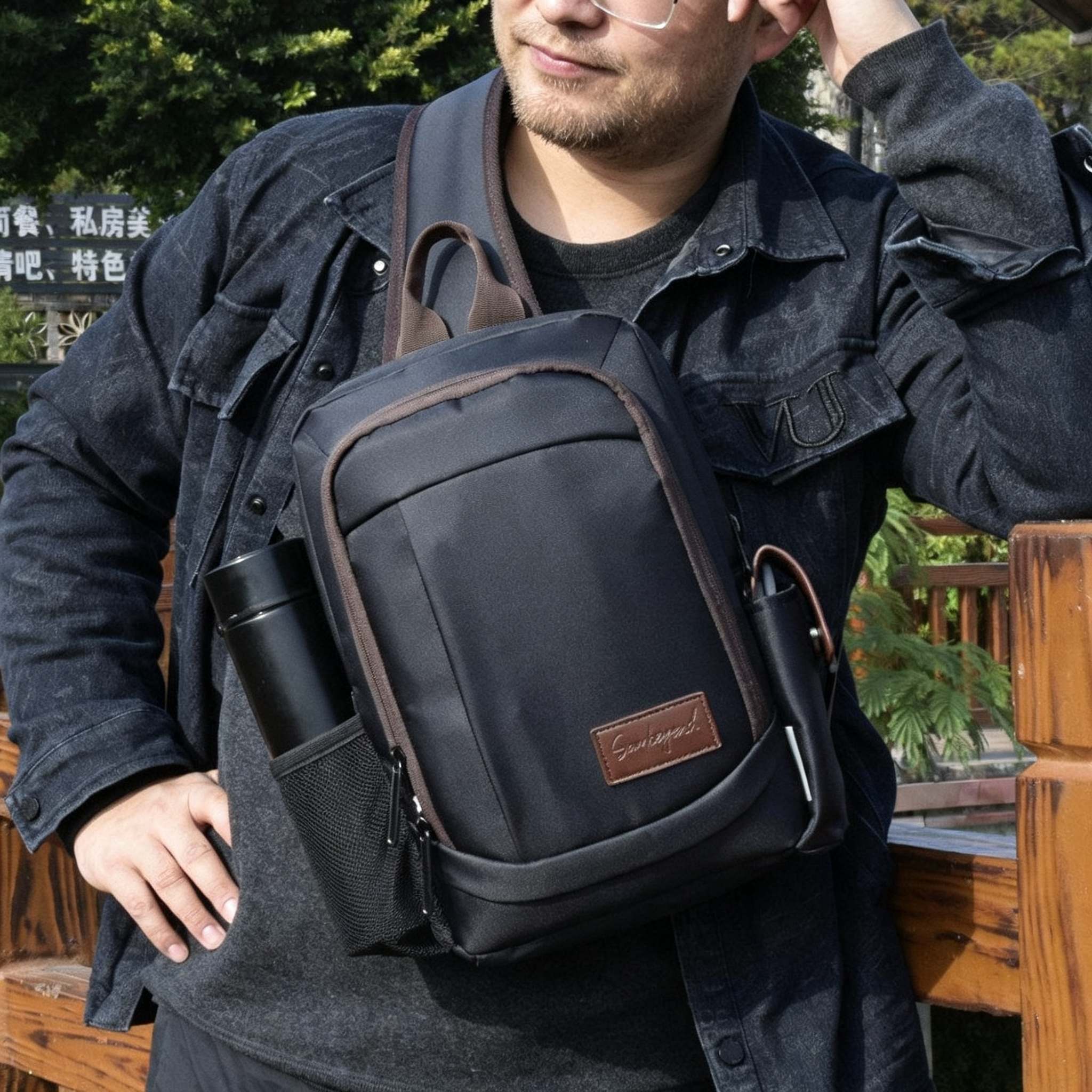 Sling Bag for Big Man - Large Sling Backpack - Large Sling Bag for Big Guys