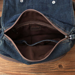 Blue Denim Mens Small Side Bags Denim Small Messenger Bag Vintage Denim Crossbody Bag For Women