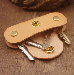 Brown Handmade Mens Leather Keyholders Cool KeyChains Key Holders KeyRing for Men