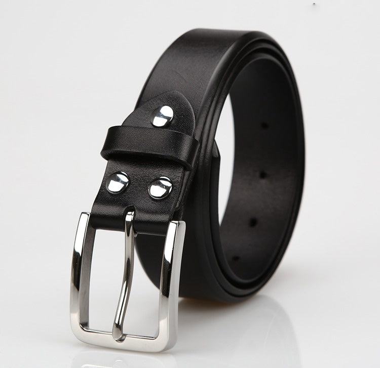 Handmade Brown Leather Slim Belts Minimalist Mens Silver Black Leather Belts for Men