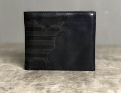 Handmade Leather Mens Cool Slim billfold Leather Wallet Men Small Wallets Bifold for Men