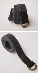 Slim Mens Double Loops Denim Belt Denim Blue Belts Vintage Denim Belt For Men Women