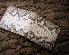 Handmade Leather Boa Skin Mens billfold Wallet Cool Leather Wallet Slim Wallet for Men