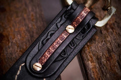 Handmade Leather Cool Tooled Black Mens Belt Cool Leather Men Belt for Men