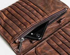 Genuine Leather Mens Cool Short Leather Wallet Men Cards Wallets Bifold for Men