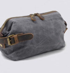 Cool Waxed Canvas Leather Mens Zipper Wristlet Bag Vintage Clutch Zipper Bag for Men